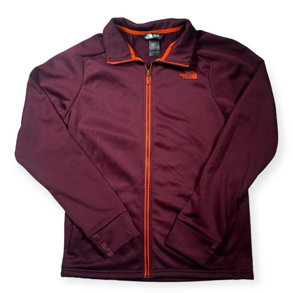 The North Face full‎ zip jacket Men's size S red  burgundy 100% polyester